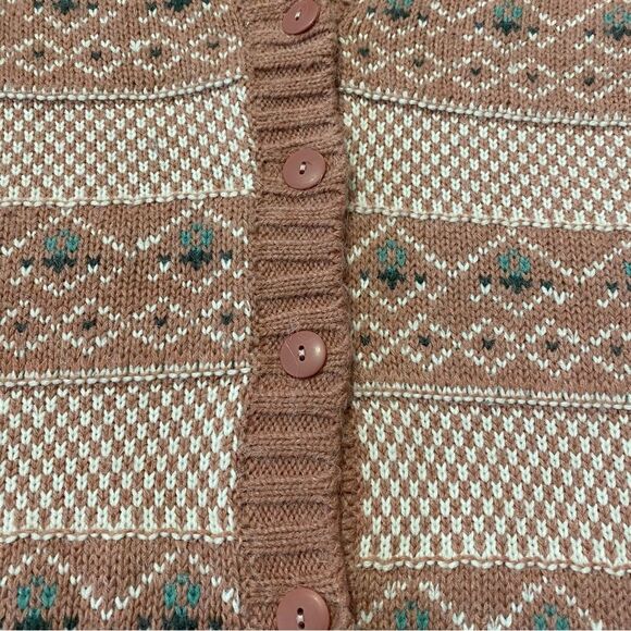 Vintage 1980's Gina Peters Knitted Geometric Pattern Cardigan Sweater Women's M - Picture 10 of 12